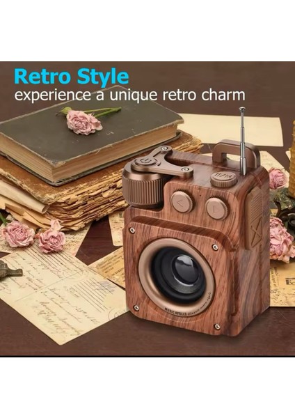 Retro Bluetooth Hoparlör, Ev Ofis Vintage Dekor Için Retro Radyo, Taşınabilir Vintage Radyo Bluetooth Hoparlör fırsatları