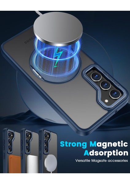 Samsung S24 Uyumlu Kılıf Kamera Korumalı Magsafe Destekli 360 Dönebilir Standlı Mat Kapak fırsatları
