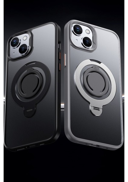 Iphone 15 Uyumlu Kılıf Kamera Korumalı Magsafe Destekli 360 Dönebilir Standlı Mat Kapak modelleri