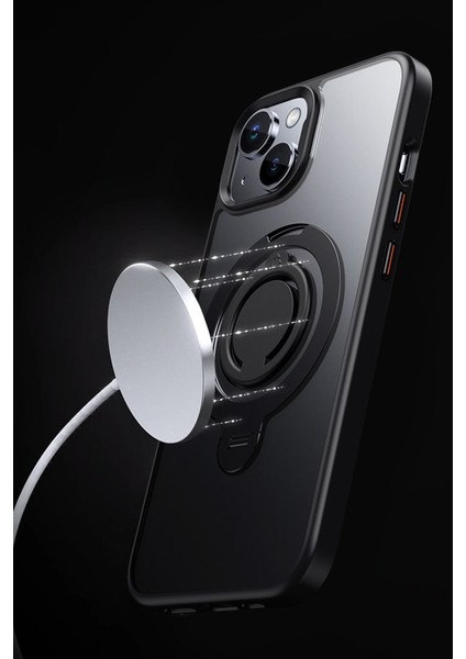 Iphone 15 Uyumlu Kılıf Kamera Korumalı Magsafe Destekli 360 Dönebilir Standlı Mat Kapak fırsatları