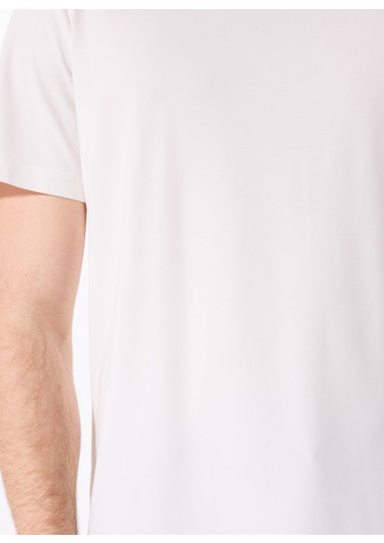 Bisiklet Yaka Düz Ekru Erkek T-Shirt F5SM-TST 2778 fırsatları