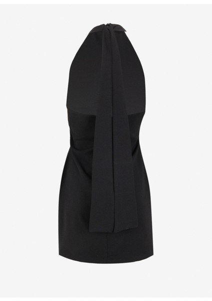 Bisiklet Yaka Düz Siyah Mini Kadın Elbise F5SL-ELB0275 fiyatları