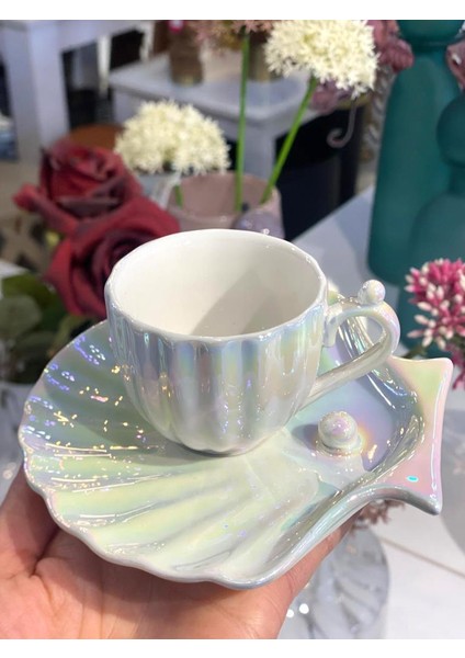 Pearl Sedefli Tek Kişilik Türk Kahvesi Fincanı