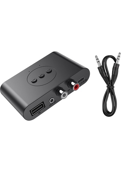Bluetooth 5.0 Ses Alıcısı U Disk 3.5mm Aux Jakı Stereo Müzik Kablosuz Adaptörü Mikrofonlu Araba Kiti Hoparlör Amplifikatörü Için (Yurt Dışından)