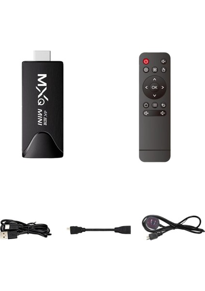 Mini Akıllı Tv Stick Android 10 Dört Çekirdek Desteği 4K Hd Play Store 2.4g Wifi Tv Stick Android H.265 Medya Oynatıcı Seti (Yurt Dışından)