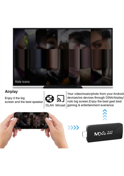 Mini Akıllı Tv Stick Android 10 Dört Çekirdek Desteği 4K Hd Play Store 2.4g Wifi Tv Stick Android H.265 Medya Oynatıcı Seti (Yurt Dışından)