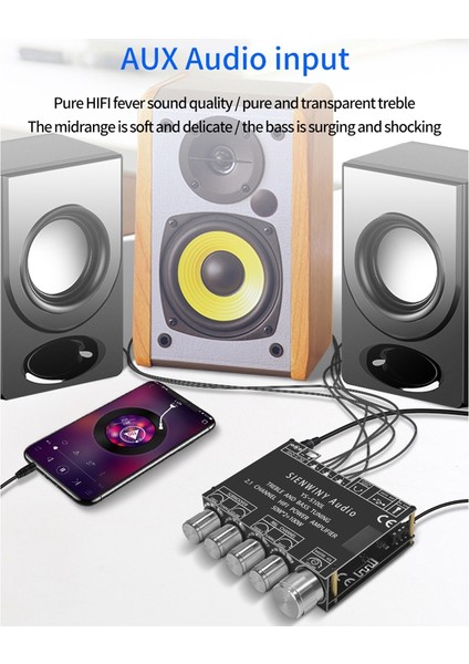 YS-S100L 2.1 Kanal Bluetooth Ses Amplifikatörü Kart Modülü 50X2+100W (Yurt Dışından)
