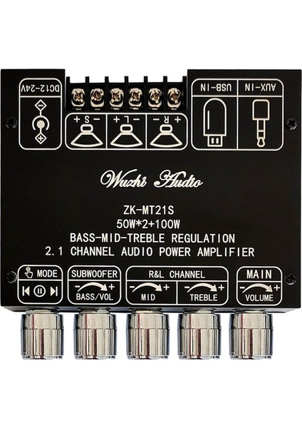 ZK-MT21S 2X50W+100W 2.1 Kanal Subwoofer Dijital Güç Amplifikatörü Kartı Aux 12V 24V Ses Stereo Bluetooth 5.1 Bas (Yurt Dışından)