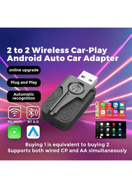 Android Auto Kablosuz Carplay Adaptörü Taşınabilir Akıllı Dongle Carplay Ai Kutusu Araba Için Kabloludan Kablosuza Akıllı Kutu (Yurt Dışından)
