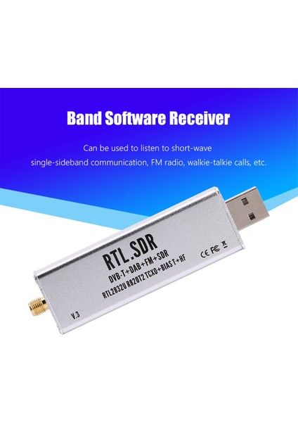 Rtl-Sdr Blogu Rtl Sdr Alıcı V3 RTL2832U 0.1mhz-1.7ghz Tcxo Sma Yazılım Tanımlı Antenli Radyo Alıcısı (Yurt Dışından)