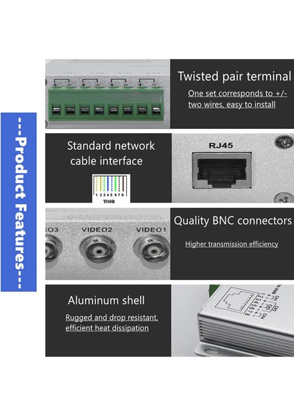8-Ch Utp 720P/1080P Hd Pasif Video Balun Alıcı-Verici, Bnc'den Cat5/5e/6 RJ45(T568B)UTP Kablo Dönüştürücü Video Vericiye (Yurt Dışından) fırsatları