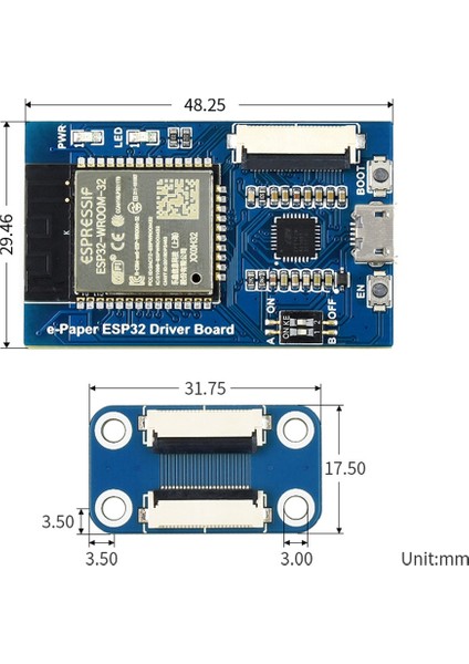 Waveshare Spı Için Evrensel E-Kağıt ESP32 Sürücü Kartı E-Kağıt Ham Paneller Wifi/bluetooth Kablosuz Arduino Için Uyumlu (Yurt Dışından) fırsatları