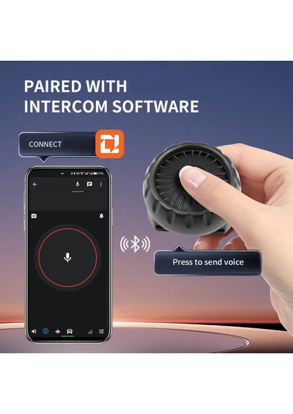 Kablosuz Bluetooth Walkie Talkie Kontrol Düğmesi Zello Ios Android Akıllı Telefon Için Ayarlanabilir Askı ile (Yurt Dışından)