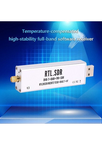 Rtl-Sdr Blogu Rtl Sdr Alıcı V3 RTL2832U 0.1mhz-1.7ghz Tcxo Sma Yazılım Tanımlı Antenli Radyo Alıcısı (Yurt Dışından)