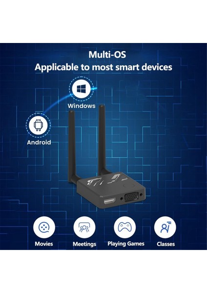 1080P Kablosuz Ekran Dongle Adaptörü, 2.4g/5g Kablosuz Alıcı Tak ve Çalıştır, Akıllı Telefon, Dizüstü Bilgisayar Hdtv Projektörü Için (Yurt Dışından) fiyatları