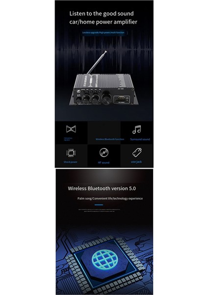 AK380 Bluetooth Amplifikatör Hifi Ses Karaoke 2 Kanal Ev Sineması Amplifikatörü Güç Sınıfı D Amplifikatör USB Sd Aux Girişi (Yurt Dışından) modelleri