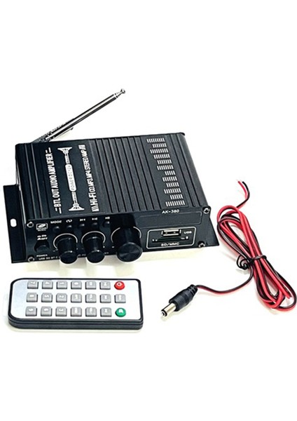 AK380 Bluetooth Amplifikatör Hifi Ses Karaoke 2 Kanal Ev Sineması Amplifikatörü Güç Sınıfı D Amplifikatör USB Sd Aux Girişi (Yurt Dışından) fırsatları