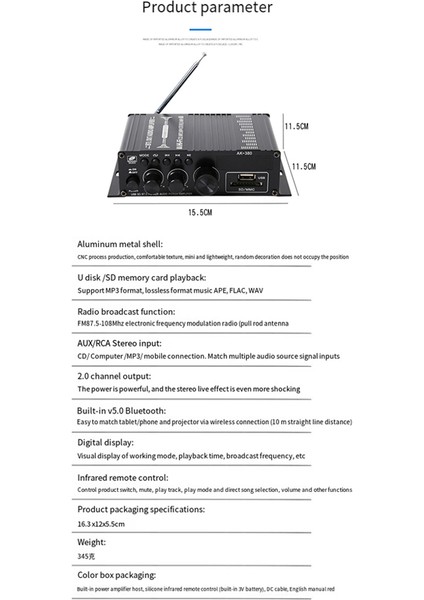 AK380 Bluetooth Amplifikatör Hifi Ses Karaoke 2 Kanal Ev Sineması Amplifikatörü Güç Sınıfı D Amplifikatör USB Sd Aux Girişi (Yurt Dışından) indirimleri