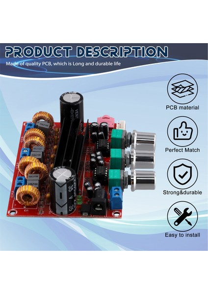 XH-M139 Ses Amplifikatör Kartı 2X50W+100W 2.1 Kanal Amplifikatör Modülleri Dc 12-24V Ses Sistemi Dıy Hoparlörler Için (Yurt Dışından)