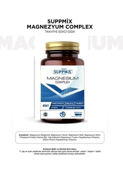 Magnezyum Kompleks 60 Tablet