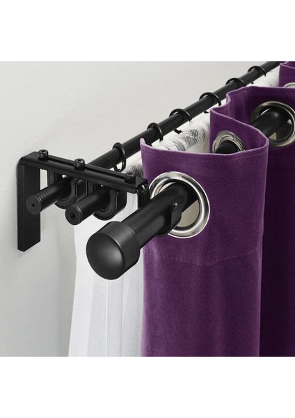 Perde Çubuğu Seti, Siyah, 210-385 cm fırsatları