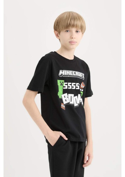 Erkek Çocuk Minecraft Bisiklet Yaka Kısa Kollu Tişört E3093A825SM indirimleri