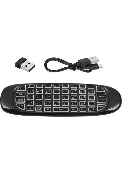 2.4g Rf Uzaktan Kumanda Hava Fare Kablosuz Klavye Sesli Arka Işık C120 Android Akıllı Tv Kutusu Için (Yurt Dışından)
