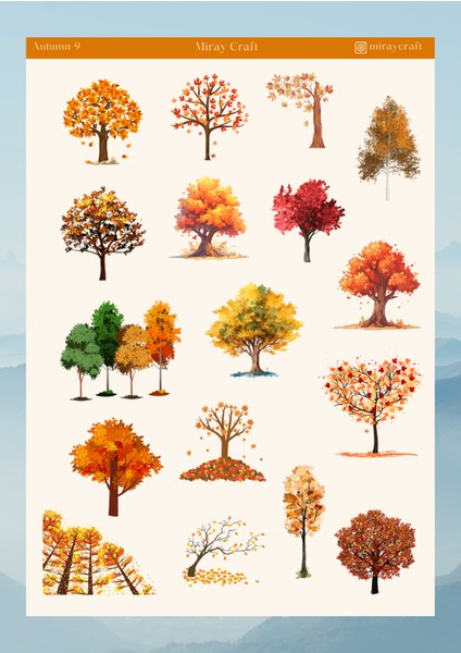 Miray Craft Sonbahar Temalı 12*17 cm Sticker