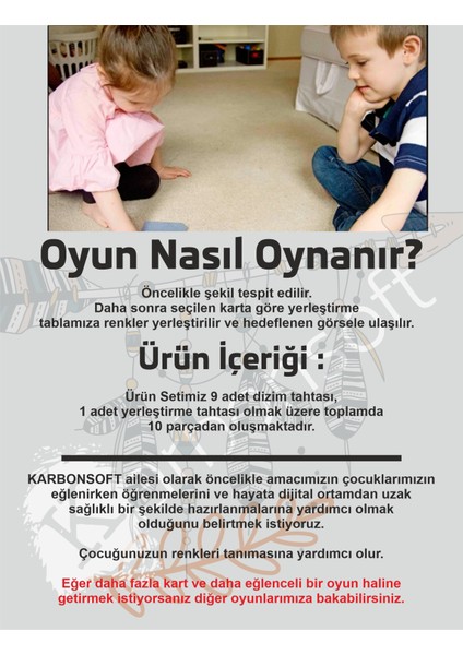 Montessori Egitici Ahsap Oyuncak, Egitici Kutu Oyunu, Ahsap Esleme Oyuncagı, Renk Puzzle