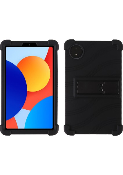 Xiaomi Redmi Pad Se 4g 8.7 Inç Kılıf Ayarlanabilir Kickstand Silikon Tablet Koruyucu Kapak-Balck (Yurt Dışından)