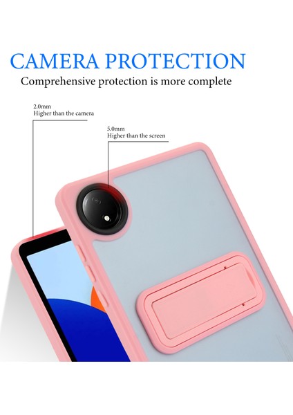 Xiaomi Redmi Pad Se 4g 8.7 Inç Kılıf Için Kickstand Tpu + Pc Cilt Dokunmatik Tablet Kapak-Pembe (Yurt Dışından)