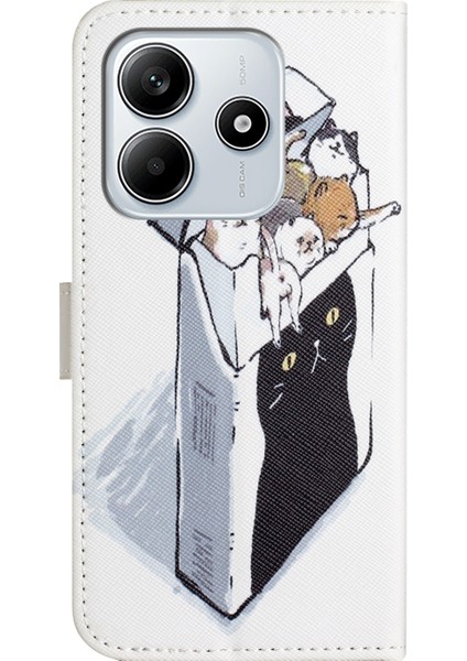 Xiaomi Redmi Note 14 4g (164.84X78.15X8.16MM) Kılıf Desen Baskı Pu Deri Cüzdan Çapraz Doku-Kediler Için (Yurt Dışından)