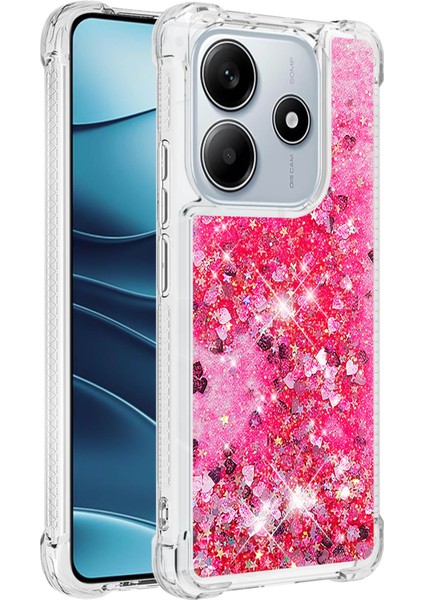 Xiaomi Redmi Note 14 5g Tpu Kılıf Için Glitter Quicksand Darbeye Dayanıklı Telefon Arka Kapak-Pembe/kalpler (Yurt Dışından) modelleri