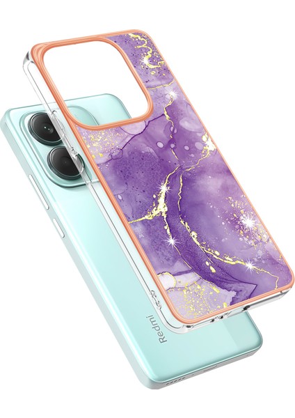 Xiaomi Redmi Note 14 5g Tpu Kılıf Için Imd Mermer Desenli Elektroliz Kaplama Arka Kapak-Mor 002 (Yurt Dışından) fiyatları