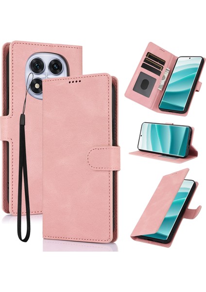 Xiaomi Redmi Note 14 Pro 4g Kılıf Cüzdan Standlı Pu Deri-Pembe (Yurt Dışından)