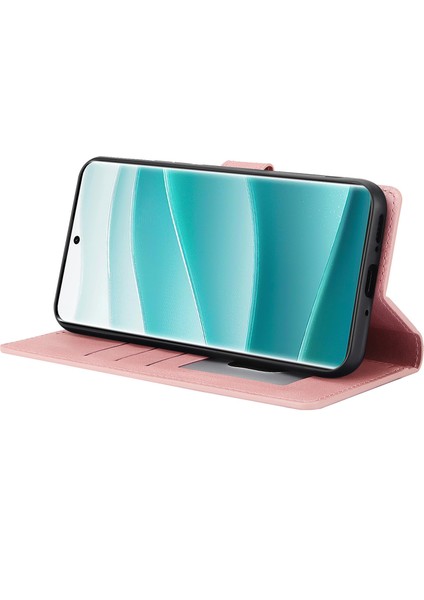 Xiaomi Redmi Note 14 Pro 4g Kılıf Cüzdan Standlı Pu Deri-Pembe (Yurt Dışından)