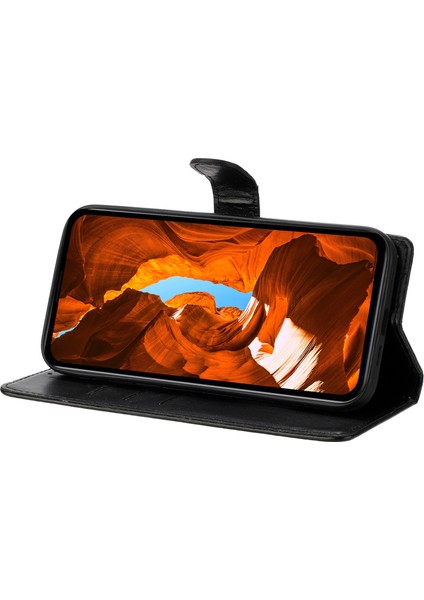 Xiaomi Redmi Note 14 Pro 4g Cüzdan Çiçek Baskılı Deri Kapaklı Kayış-Siyah Için (Yurt Dışından)