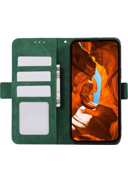 Xiaomi Redmi Note 14 5g Kılıf Pu Deri Folyo Standı Görünümü Rfıd Engelleme Telefon Kapağı-Yeşil (Yurt Dışından)
