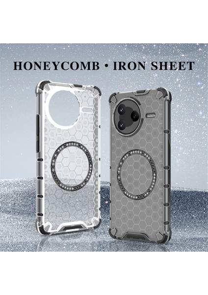 Xiaomi Redmi K80 5g Kılıf Için Magsafe Petek Tasarımı ile Uyumlu Tpu + Pc Telefon Kapağı-Şeffaf (Yurt Dışından) modelleri