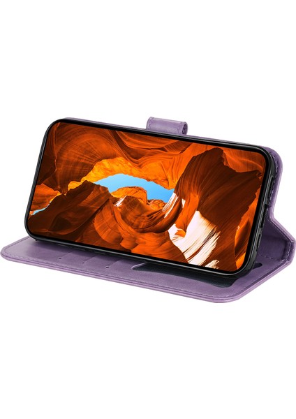 Xiaomi Redmi Note 14 4g (163.25X76.55X8.16MM) Kılıf Pu Deri Cüzdan Çiçek Standlı Görünüm-Mor (Yurt Dışından) modelleri
