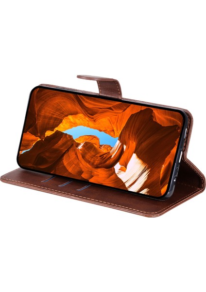 Xiaomi Poco X7 Pro 5g/redmi Turbo 4 5g Kılıf Fermuar Cüzdan Buzağı Dokusu Pu Deri Telefon Kapağı-Kahverengi (Yurt Dışından)