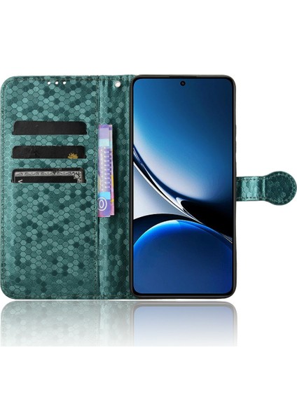 Xiaomi Poco X7 Pro 5g/redmi Turbo 4 5g Nokta Desenli Baskı Pu Deri Telefon Kapağı-Yeşil (Yurt Dışından)