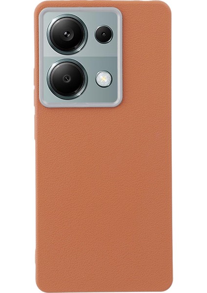 Xiaomi Redmi Note 13 Pro 4g/poco M6 Pro 4g Kılıf Deri Dokulu Tpu Darbeye Dayanıklı Telefon Kapağı-Kahverengi (Yurt Dışından)