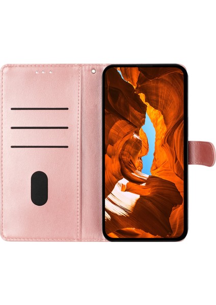 Xiaomi Redmi Note 14 Pro 4g Cüzdan Çiçek Baskı Deri Kapak Çevirin Kayış-Gül Altın Için (Yurt Dışından)