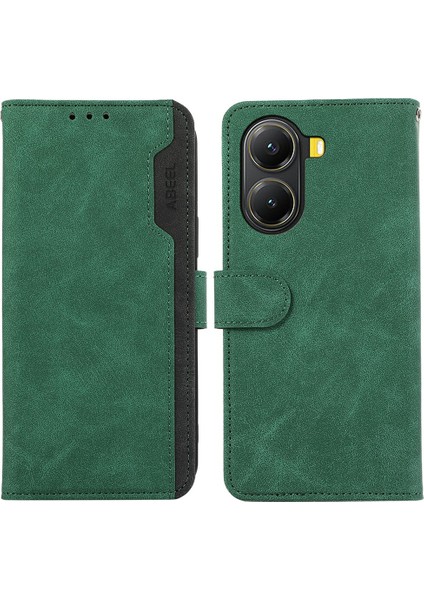 Xiaomi Poco X7 Pro 5g/redmi Turbo 4 5g Kılıf Renk Ekleme Deri Çevirme Rfıd Engelleme-Yeşil (Yurt Dışından)