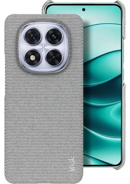 Xiaomi Redmi Için Not 14 Pro 5g/poco X7 5g Kılıf Klasik Kumaş Doku Deri + Pc Telefon Kapağı-Açık Gri (Yurt Dışından)