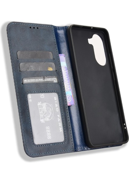Xiaomi Redmi Için Turbo 4 5g/xiaomi Poco X7 Pro 5g Retro Pu Telefon Cüzdan Standı Kapak-Mavi (Yurt Dışından)