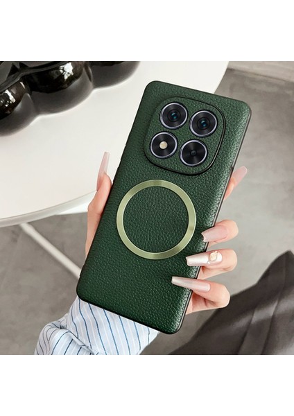 Xiaomi Redmi Note 14 Pro 5g Kılıf Magsafe Pu Deri+Tpu Telefon Arka Kapak-Yeşil ile Uyumlu (Yurt Dışından) indirimleri