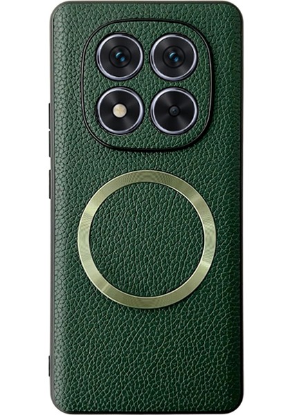 Xiaomi Redmi Note 14 Pro 5g Kılıf Magsafe Pu Deri + Tpu Telefon Arka Kapak-Altın ile Uyumlu (Yurt Dışından)