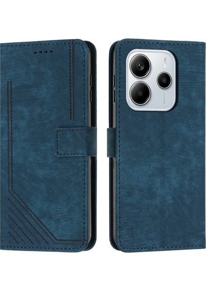 Xiaomi Redmi Note 14 4g (163.25X76.55X8.16MM) Kılıf Baskılı Çizgiler Deri Stand-Safir ile (Yurt Dışından)